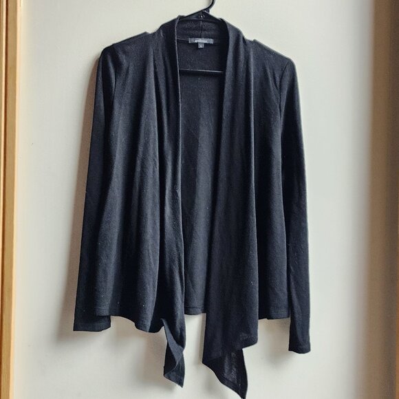 Ambiance Black Angled Open Cardigan Size Large - Picture 1 of 16